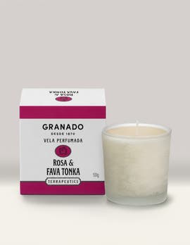 Vela Perfumada Rosa & Fava Tonka 180g